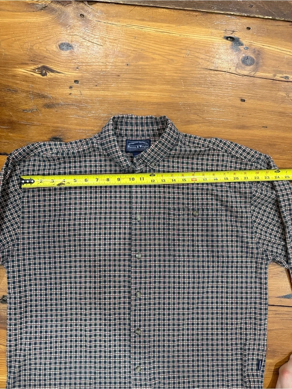 Bowen & Wright Plaid Long-Sleeve Button-Up Shirt - Brown/Red/Green Size Large